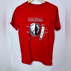 Youth Boys Cat and Jack Anatomy of a Baseball Short Sleeve T-Shirt size XL (16)